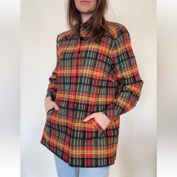 Vintage plaid jacket / size 10 medium - Picture 3 of 15